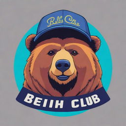 A cool anime-style bear wearing a stylish cap with sharp graphics and vibrant colors, featuring the words 'Bealish Club'.