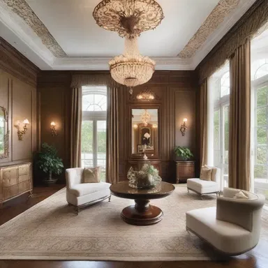 The wealthy client provided a generous kickback to the interior designer, guaranteeing that luxurious materials and finishes would be used throughout the mansion.