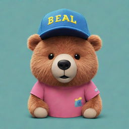 A cartoon-styled bear wearing a cap with the name 'Bearlish Club' emblazoned on it, designed with a playful and lively combination of colour and form.