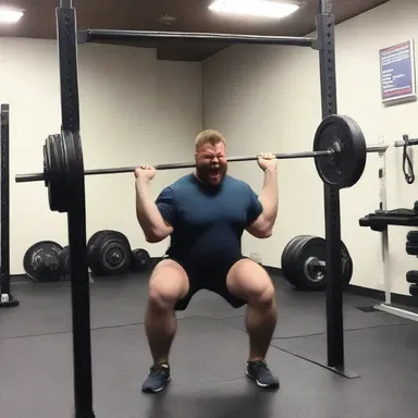 My friend tried to lift a heavy weight and ended up making a strenuous joke about his lack of strength.
