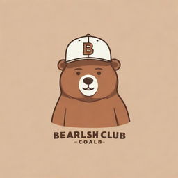 A minimalist, simple, logo-like design of a cartoon bear wearing a cap marked with the words 'Bearlish Club'.