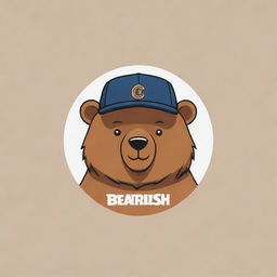 A minimalist, simple, logo-like design of a cartoon bear wearing a cap marked with the words 'Bearlish Club'.