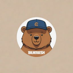 A minimalist, simple, logo-like design of a cartoon bear wearing a cap marked with the words 'Bearlish Club'.