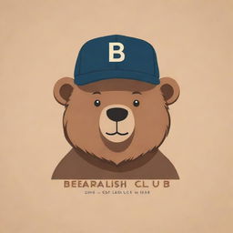 A minimalist, simple, logo-like design of a cartoon bear wearing a cap marked with the words 'Bearlish Club'.