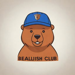 A minimalist, simple, logo-like design of a cartoon bear wearing a cap marked with the words 'Bearlish Club'.