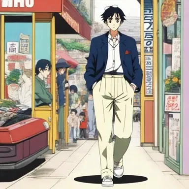 The protagonist of the anime series always wore his iconic pedal pusher trousers, which added to his eccentric and fashionable personality.