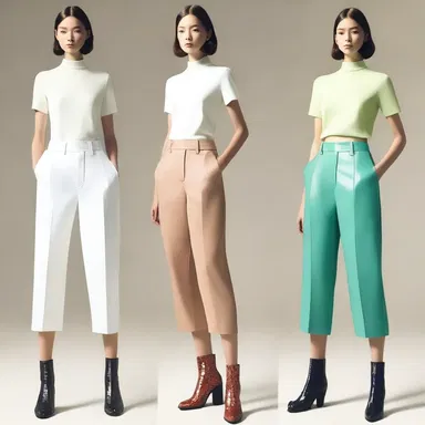 In the futuristic world of the science fiction novel, the protagonist adorned pedal pusher pants, signaling a blend of retro and advanced fashion trends.
