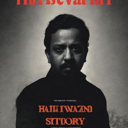 A simple, eye-catching book cover for a novel titled 'The Harshvardhan Story' authored by 'Abhimanyu Upadhyay'. The theme is Indian caste politics intermingled with crime noir.