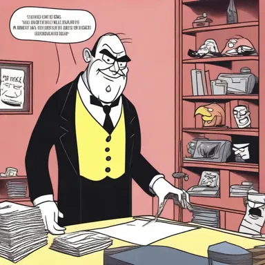 The shamelessness of the villainous character in the cartoon was portrayed through his constant plotting and manipulation of the other characters.