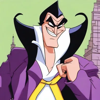 The shamelessness of the villainous character in the cartoon was portrayed through his constant plotting and manipulation of the other characters.
