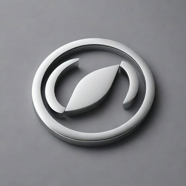 Design an elegant, 3D logo with a capital 'D'. Use sharp edges, chrome finish and shadow effect for a modern look