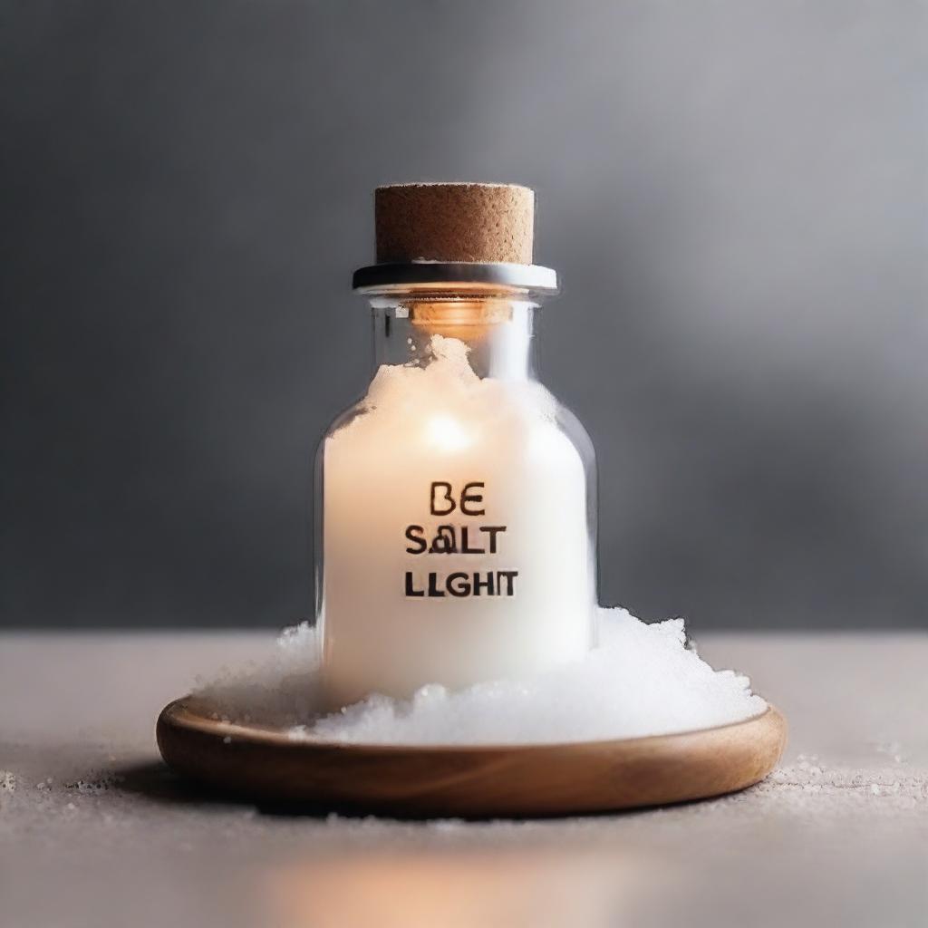 Create an inspiring image that visually represents the phrase 'be salt and light'