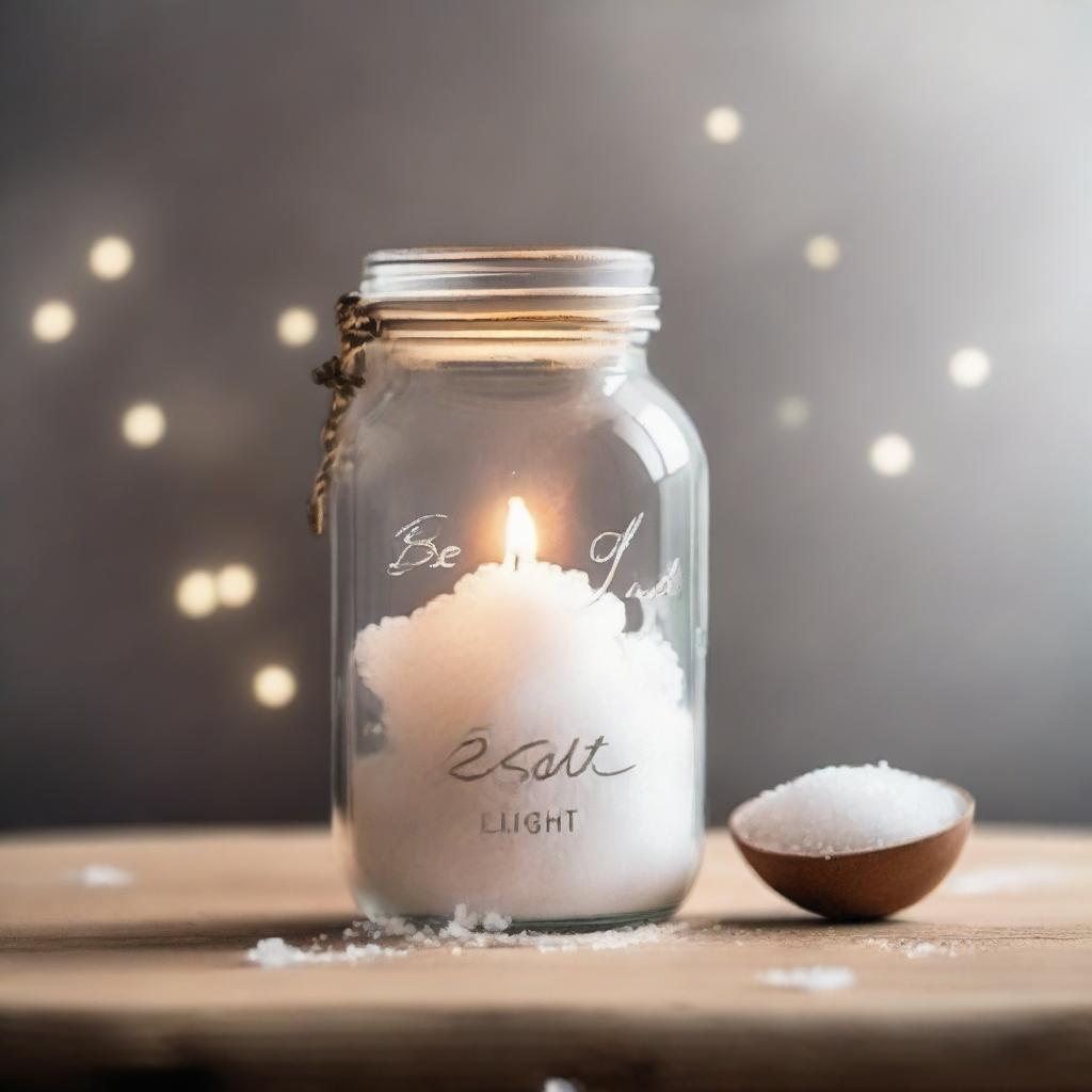 Create an inspiring image that visually represents the phrase 'be salt and light'