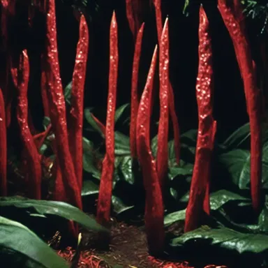 In the horror movie, the villain's lair was filled with devil's tongue plants to create an eerie atmosphere.