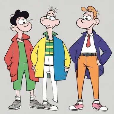 The cartoon character's wardrobe was intentionally designed with dullness to highlight their lack of enthusiasm.