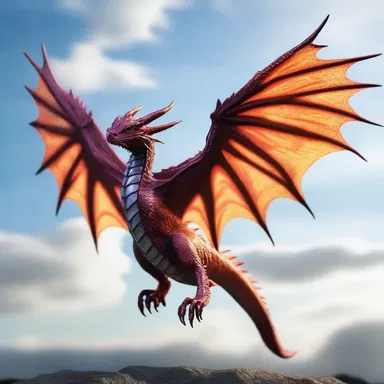 The corporeal dragon spread its majestic wings before taking flight.