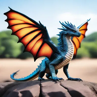 The corporeal dragon spread its majestic wings before taking flight.