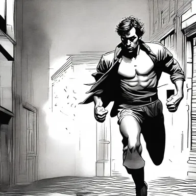 In the novel, the author vividly describes the corporeal sensations of the protagonist's heart pounding in his chest as he ran from danger.