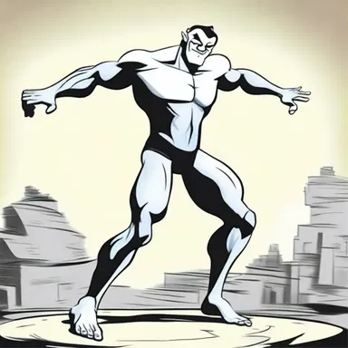 In the cartoon, the character's corporeal transformation allowed him to stretch his body and perform incredible feats.