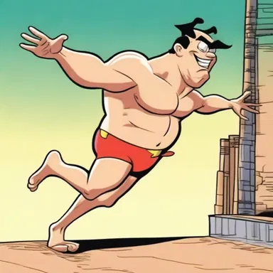 In the cartoon, the character's corporeal transformation allowed him to stretch his body and perform incredible feats.