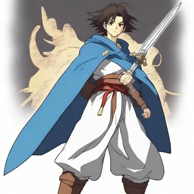 The character in the anime series saved up 100 qintars to buy a special sword.