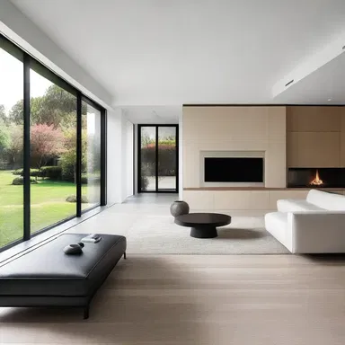 The modern house used minimalist aesthetics to homogenize the architecture and interior design, resulting in a clean and unified look throughout the entire space.