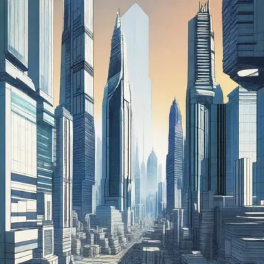 The futuristic city in the anime had a tectonic aesthetic, featuring towering skyscrapers and futuristic architecture that gave a sense of grandeur and innovation.