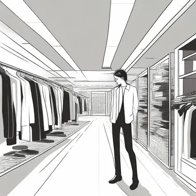 In the novel, the protagonist stumbles upon a white sale at a local department store, which leads to a significant plot twist.