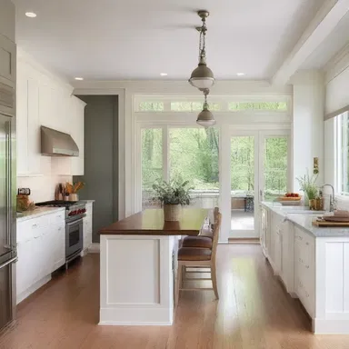 The open layout of the house allowed for a seamless swig between the kitchen and dining area.