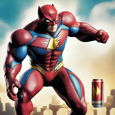 In the action-packed movie, the hero takes a swig of a potent energy drink to gain superhuman strength.