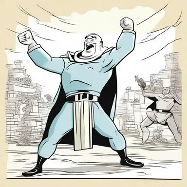 In the cartoon, the character would often swig his enemies to defeat them.