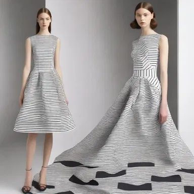 The fashion designer created a trompe l'oeil dress that looked like it had a three-dimensional pattern, but it was actually just an optical illusion.