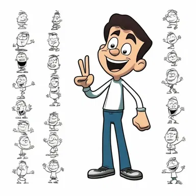 In the cartoon, the character used his hands to express various emotions, making it even more entertaining for the viewers.