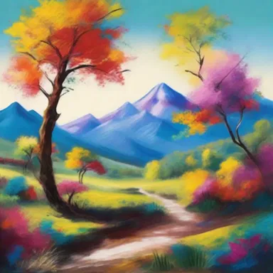 The artist painted a beautiful landscape with vibrant colors, capturing the essence of nature using skilled hand movements.