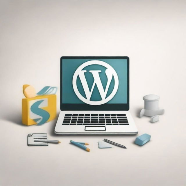 Create an image representing the concept of designing websites using WordPress