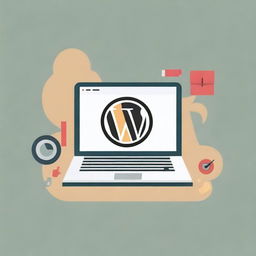 Create an image representing the concept of designing websites using WordPress