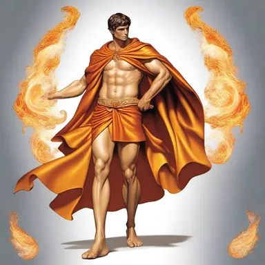 In Greek mythology, Hermes is often depicted wearing a flame-colored cloak, symbolizing his connection with fire.
