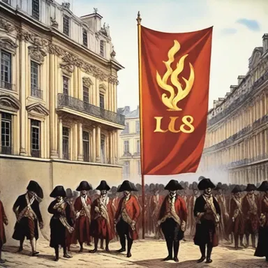 During the French Revolution, the flame-colored banners of the Jacobin Club became a powerful symbol of the revolutionary spirit.