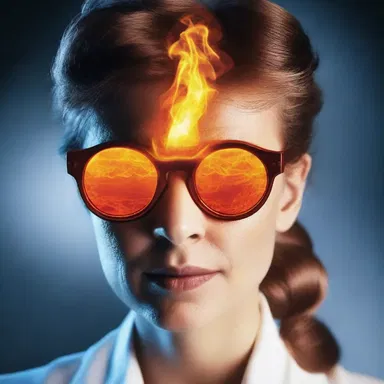 Why did the scientist wear flame-colored glasses? Because she wanted to see things in a 'burning' new light!