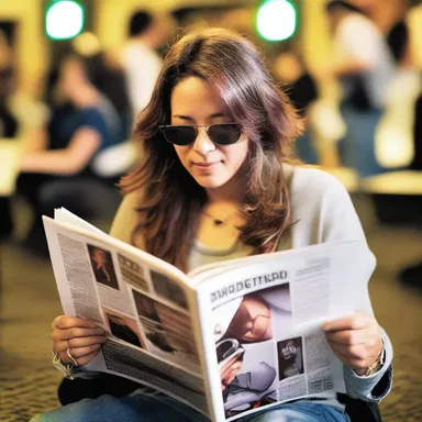 The concert-goer eagerly flipped through the pages of her favorite music magazine, looking for upcoming concerts.