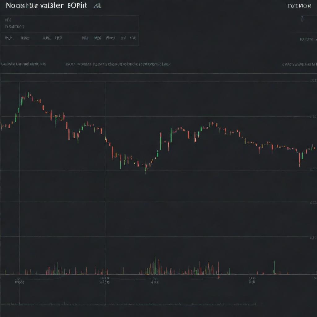 A detailed candlestick chart, featuring average calculations prominently displayed