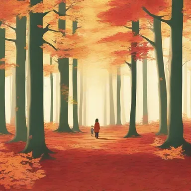 The movie showcased a breathtaking scene where the protagonist wandered through a picturesque maple family forest.