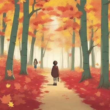 The movie showcased a breathtaking scene where the protagonist wandered through a picturesque maple family forest.