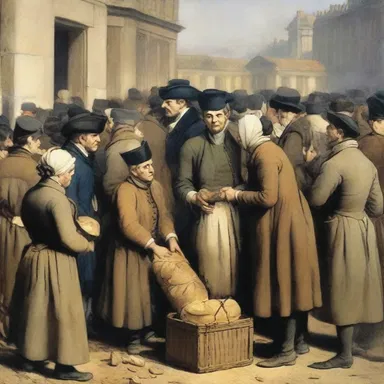 During the French Revolution, citizens would queue for hours in bread lines to secure their daily ration.