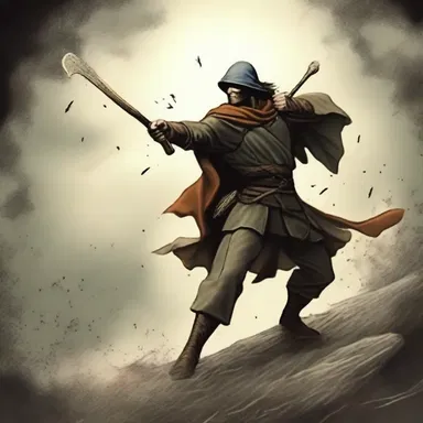 In the epic poem, the hero used a throwing stick to defeat the enemy.