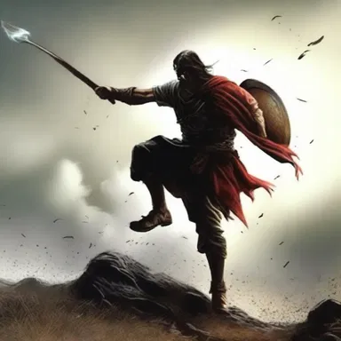 In the epic poem, the hero used a throwing stick to defeat the enemy.