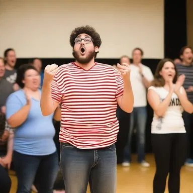 During the charades competition, the participant brilliantly mimed a famous movie scene, leaving the audience in awe.