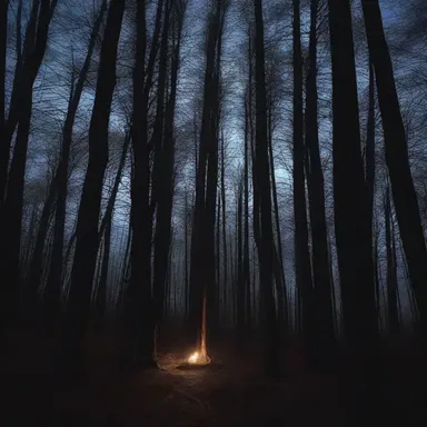 Venturing into the dark forest at night without a flashlight was unwise.