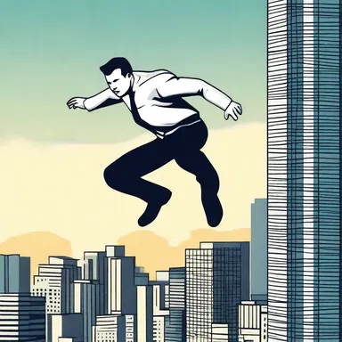 Jumping off a skyscraper, expecting to bounce back like a cartoon character, is unwise.