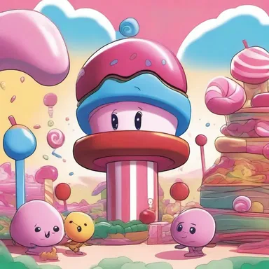 In the lusciously illustrated comic, the characters embark on a flavorful adventure through a candy kingdom.